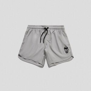 Men's Gray Training Shorts with Skull Logo